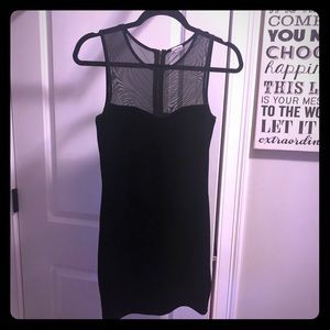 Black velvet mini dress